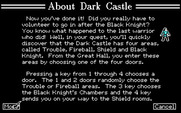 Dark Castle for IBM PC/Compatibles - Game instructions, part 1.