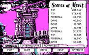 Dark Castle for IBM PC/Compatibles - The main menu.