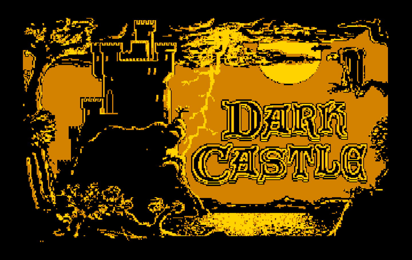 Dark Castle IBM PC/Compatibles Screenshot: Title screen; lightning flashes!