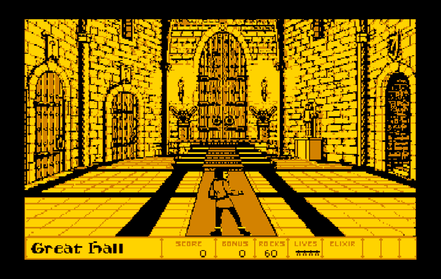 Dark Castle IBM PC/Compatibles Screenshot: Game start. Choose a door...