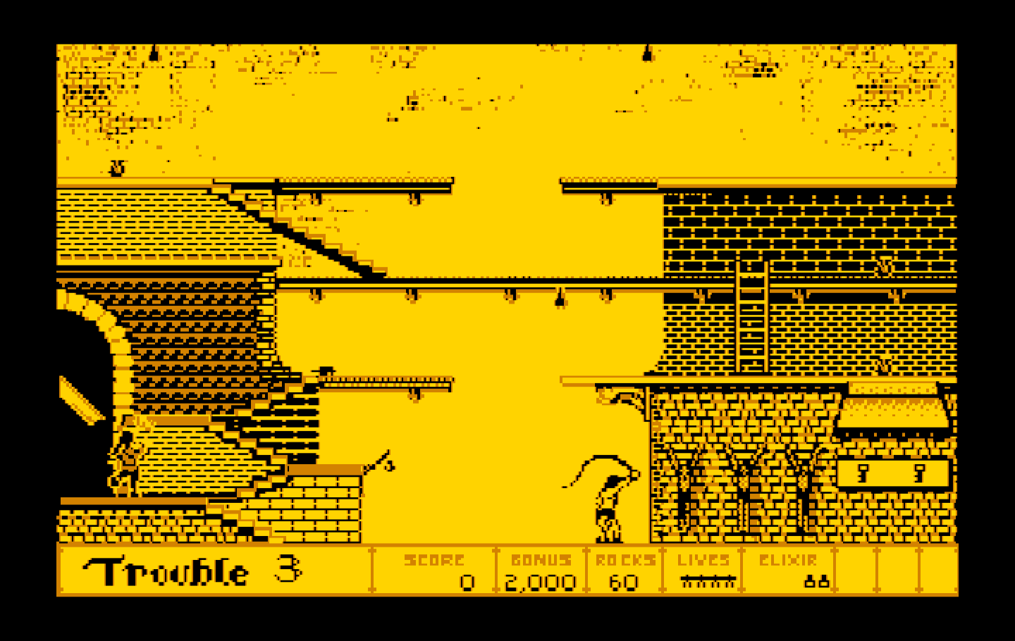 Dark Castle IBM PC/Compatibles Screenshot: Trapped in a dungeon!