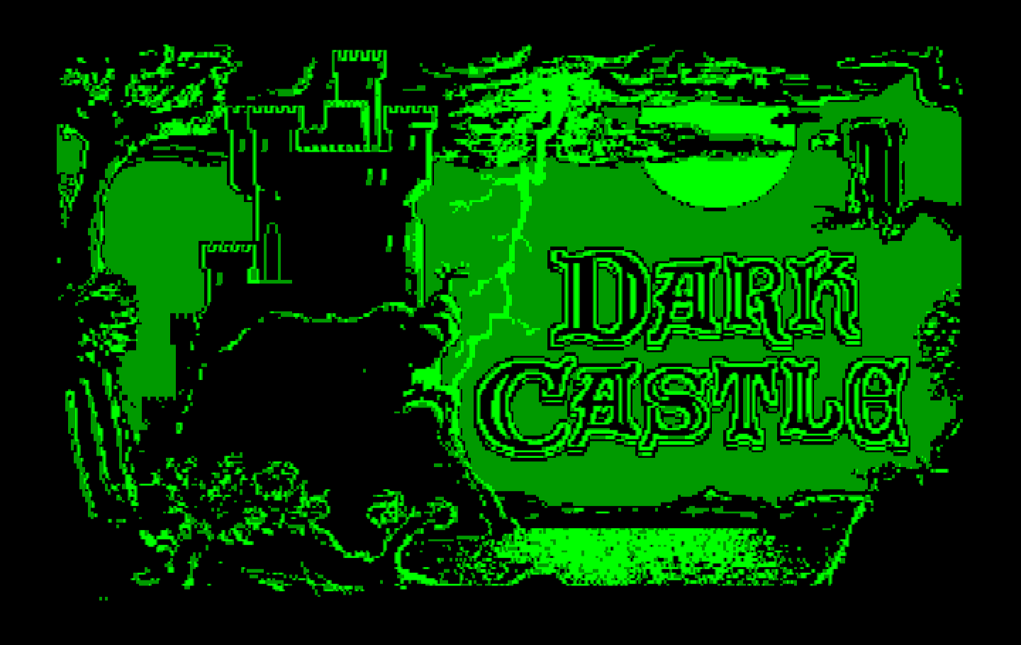 Dark Castle IBM PC/Compatibles Screenshot: Title screen; lightning flashes!