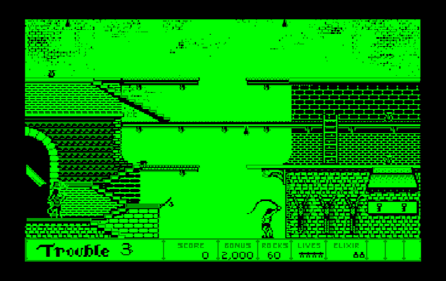 Dark Castle IBM PC/Compatibles Screenshot: Trapped in a dungeon!