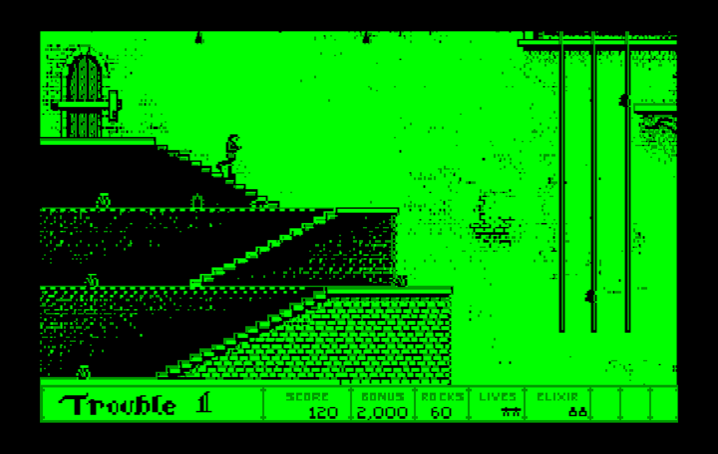Dark Castle IBM PC/Compatibles Screenshot: Carefully making my way down some stairs.