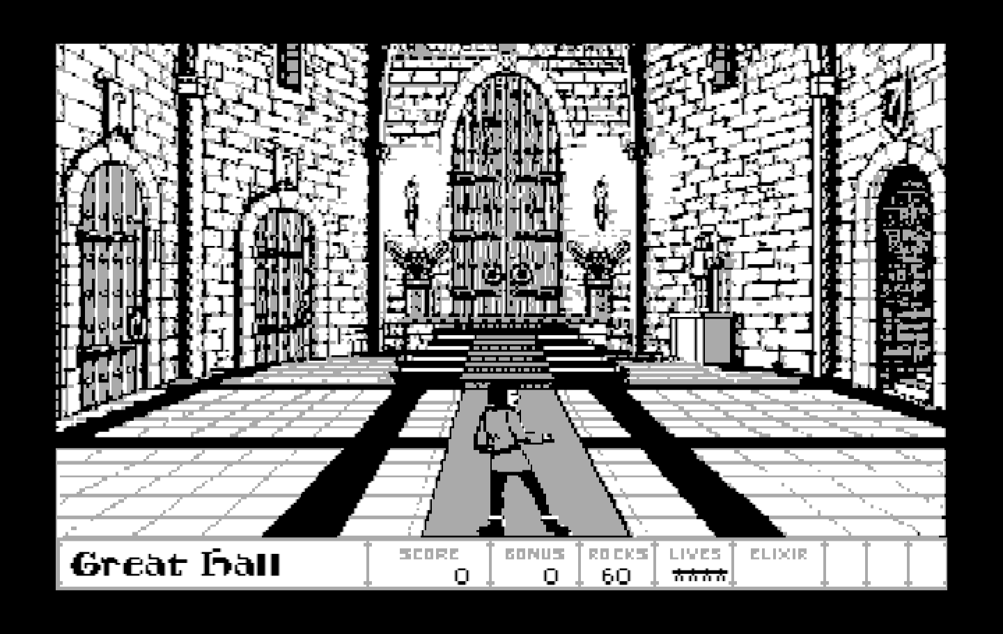 Dark Castle IBM PC/Compatibles Screenshot: Game start. Choose a door...