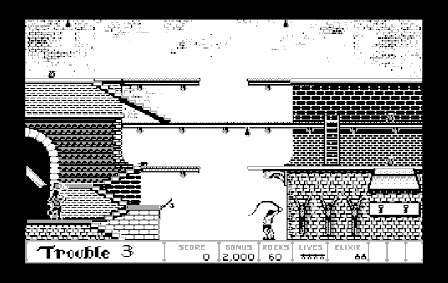 Dark Castle IBM PC/Compatibles Screenshot: Trapped in a dungeon!