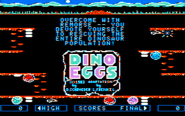 Dino Eggs IBM PC/Compatibles Screenshot: Title screen.