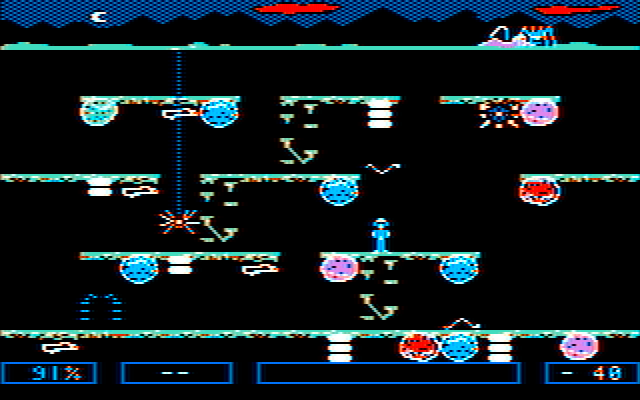 Dino Eggs IBM PC/Compatibles Screenshot: Dino eggs are sometimes hidden beneath those boulders.