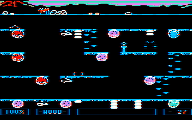 Dino Eggs IBM PC/Compatibles Screenshot: There are many different platform layouts you'll encounter...