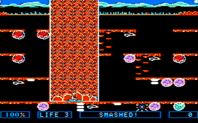 Dino Eggs IBM PC/Compatibles Screenshot: Smashed by the dino mom attack.
