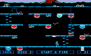 Dino Eggs for IBM PC/Compatibles - Gather wood and start a fire to avoid a dino mom attack.