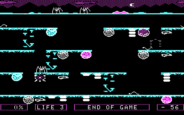 Dino Eggs IBM PC/Compatibles Screenshot: Game over.