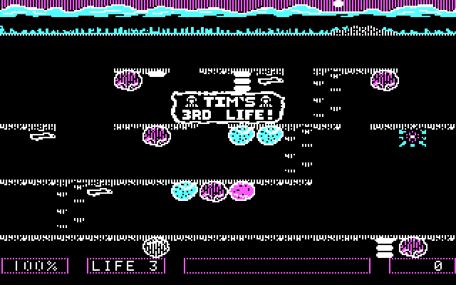 Dino Eggs IBM PC/Compatibles Screenshot: Tim's 3rd life...