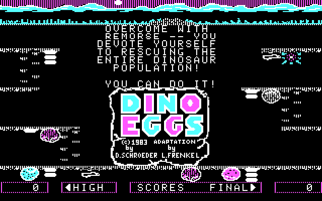 Dino Eggs IBM PC/Compatibles Screenshot: Title screen.