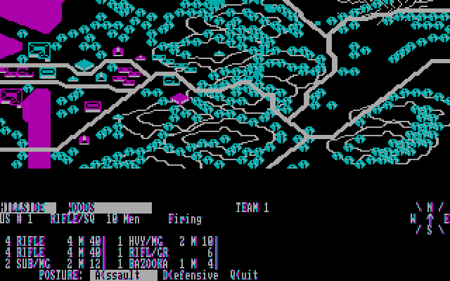 Under Fire! IBM PC/Compatibles Screenshot: Setting combat orders.