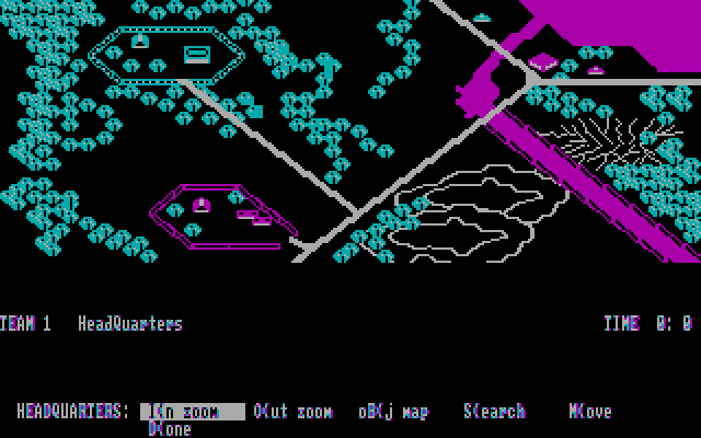 Under Fire! IBM PC/Compatibles Screenshot: Another scenario; viewing headquarters...