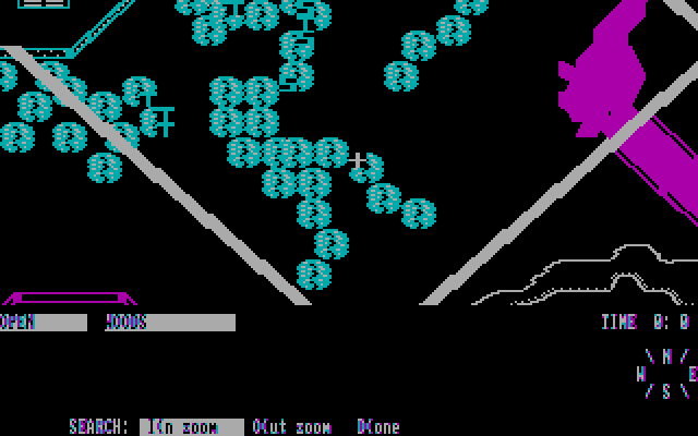 Under Fire! IBM PC/Compatibles Screenshot: Zoom in and out to explore, move units, and mnore.