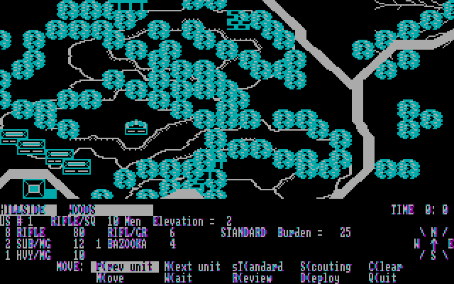 Under Fire! IBM PC/Compatibles Screenshot: Another in-game menu...