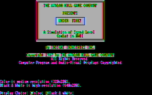 Under Fire! IBM PC/Compatibles Screenshot: Title screen.
