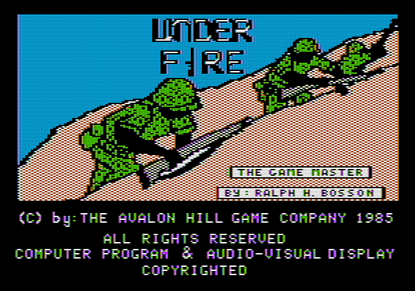 Under Fire! Apple II Screenshot: Title screen.