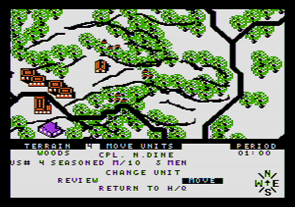 Under Fire! Apple II Screenshot: Moving units.