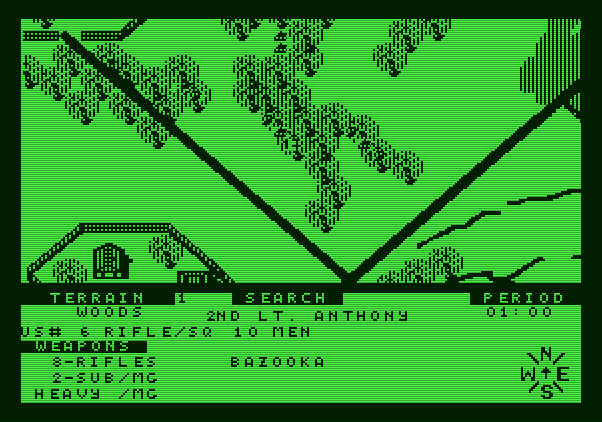Under Fire! Apple II Screenshot: Zoomed in to examine and move around my units.