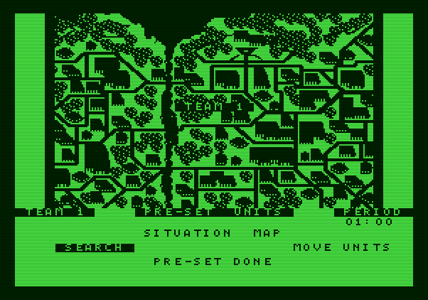 Under Fire! Apple II Screenshot: Game start, team 1 is up!