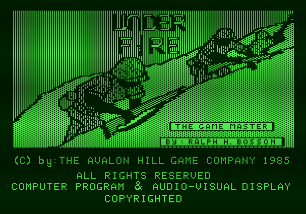 Under Fire! Apple II Screenshot: Title screen.