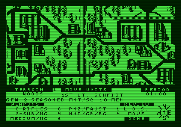 Under Fire! Apple II Screenshot: Moving units.