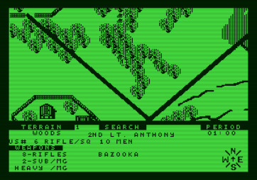 Under Fire! for Apple II - Zoomed in to examine and move around my units.