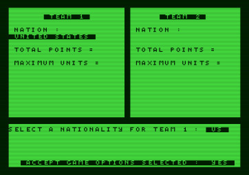Under Fire! for Apple II - Accept these game options?