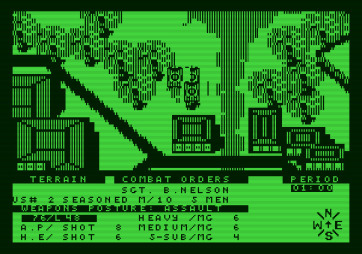 Under Fire! for Apple II - Entering combat orders.