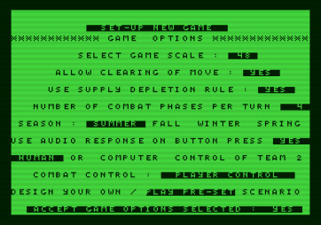 Under Fire! for Apple II - First, let's set up a few game options.