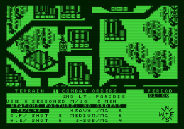 Under Fire! for Apple II - Taking a look at another unit; no orders given yet...