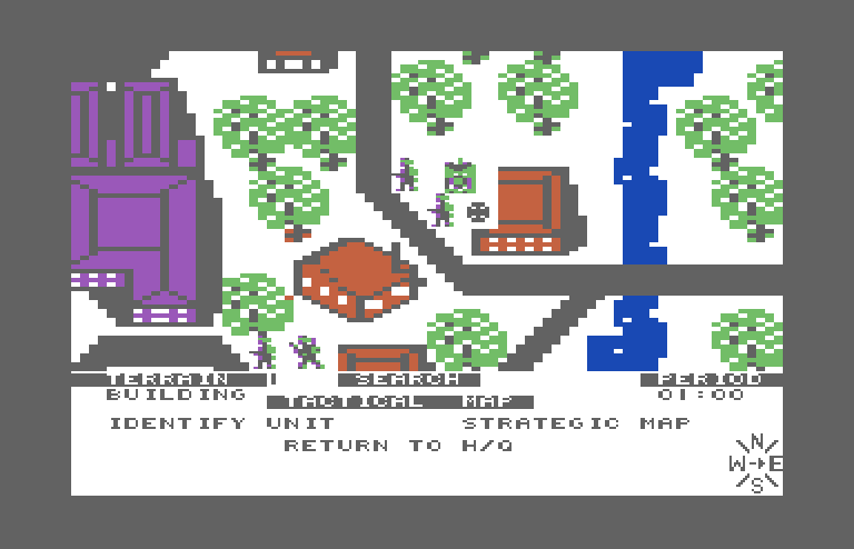 Under Fire! Commodore 64 Screenshot: Zoomed in to see what's going on...