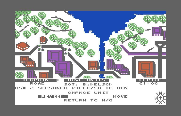 Under Fire! Commodore 64 Screenshot: Moving units.
