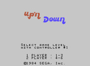 Up 'n Down for ColecoVision - Title screen.