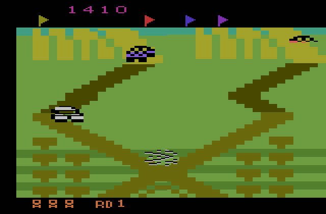 Up 'n Down Atari 2600 Screenshot: Oops, I crashed again...