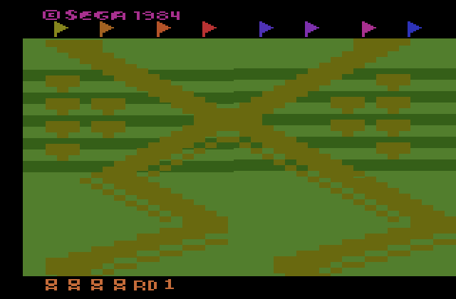 Up 'n Down Atari 2600 Screenshot: Starting screen.