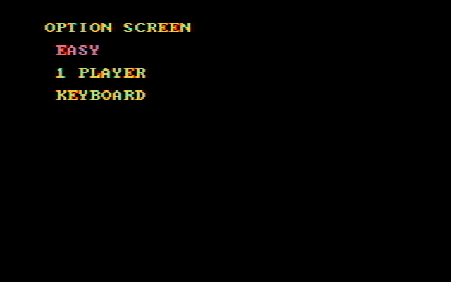 Up 'n Down IBM PC/Compatibles Screenshot: Option screen.