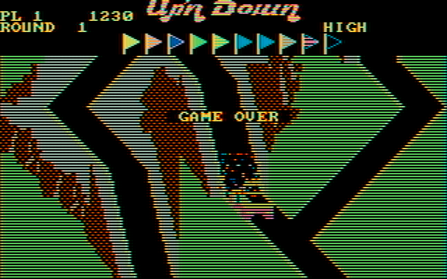 Up 'n Down IBM PC/Compatibles Screenshot: Game over.