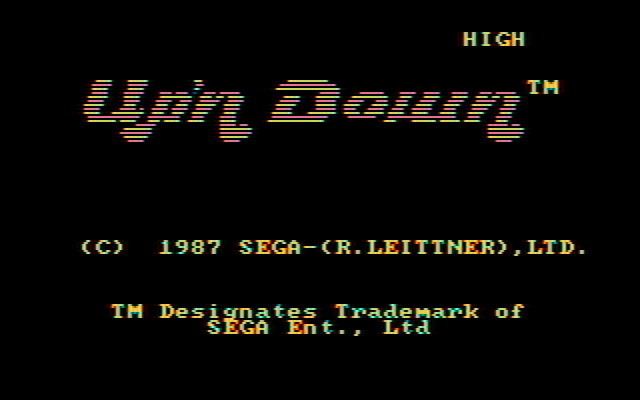 Up 'n Down IBM PC/Compatibles Screenshot: Title screen.