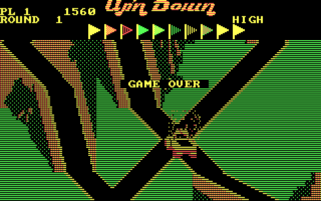 Up 'n Down IBM PC/Compatibles Screenshot: Game over.