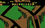 Up 'n Down for IBM PC/Compatibles - Driving on some uphill terrain.