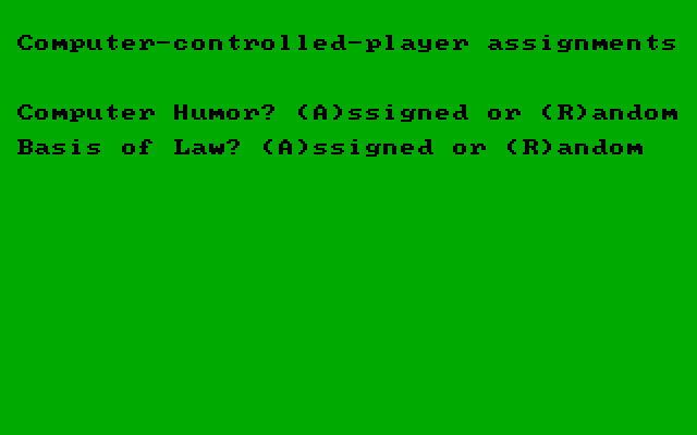 Incunabula IBM PC/Compatibles Screenshot: A few more game options.