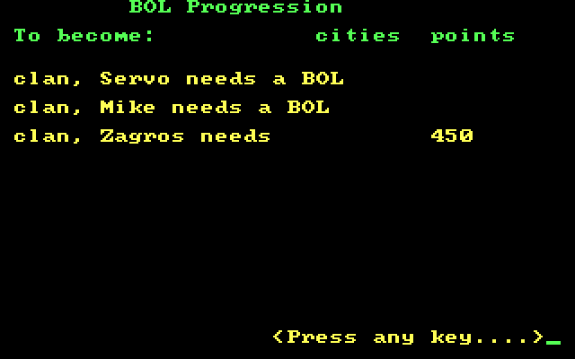 Incunabula IBM PC/Compatibles Screenshot: BOL Progression...