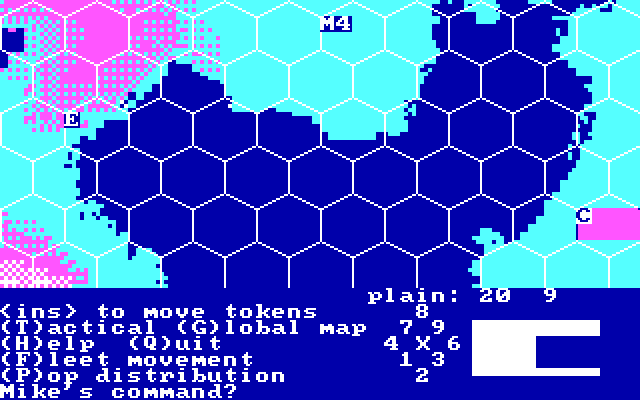 Incunabula IBM PC/Compatibles Screenshot: Here's the commands you can enter with one of the alternate color palettes.