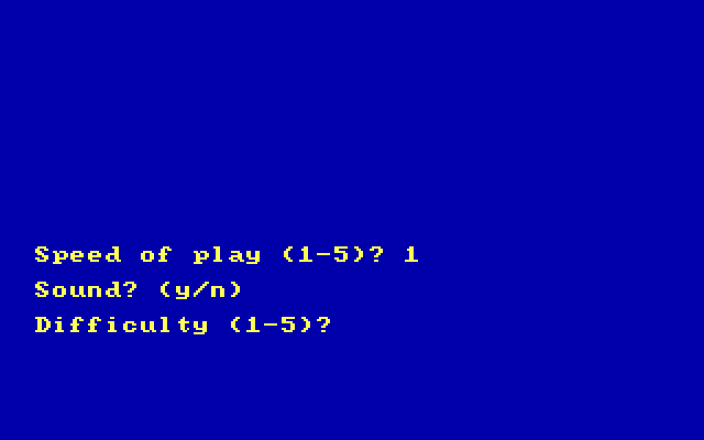 RAM! IBM PC/Compatibles Screenshot: Setting a few game options.