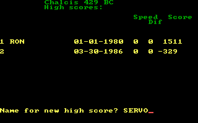 RAM! IBM PC/Compatibles Screenshot: A new high score!