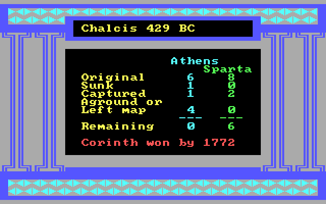RAM! IBM PC/Compatibles Screenshot: Corinth won this round!